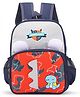 KIDLINGSS Dinosaur Print Double Pocket Backpack - Grey