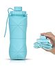 SCHOOLISH Foldable Silicone Water Bottle 500ml | Collapsible Leakproof Travel Bottle | BPA Free, Reusable Portable Bottle for Gym, Office, Hiking - PACK OF 1 - COLOR MAY VARY