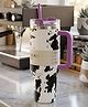 SCHOOLISH Cow Print Tumbler with Handle Stainless Steel Travel Mug Non-Sublimation - PACK OF 1 - COLOR MAY VARY