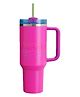 SCHOOLISH Stainless Steel Vacuum Insulated Tumbler with Handle and Straw Flowstate 3-Position Lid | Cup Holder Compatible for Travel - PACK OF 1 - COLOR MAY VARY