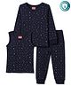 Babyhug  Unisex 3 pcs  Printed Pullover , vest & legging Thermal Inner Wear  Navy Blue 12-18M