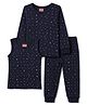 Babyhug  Unisex 3 pcs  Printed Pullover , vest & legging Thermal Inner Wear  Navy Blue 5-6Y