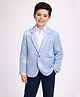 Rare Juniors Embosis Hosiery Woven Full Sleeves Geometric Printed Blazer - Sky Blue