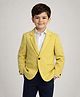 Rare Juniors Embosis Hosiery Woven Full Sleeves Solid Blazer - Yellow