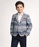 Rare Juniors Cotton Woven Full Sleeves Striped Blazer - Blue