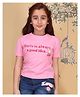 Cutecumber Cotton Knit Half Sleeves Paris Is Always A Good Idea Text Printed Tee - Pink