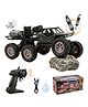 FunBun Off Roader Rechargeable Remote Control Car | RC Monster Truck with LED Headlights, Type-C Charging, Anti-Skid Tyres, 120 Ft Range | 2.4GHz Remote Controller - Black (MT8411)