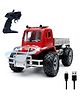 FunBun Off Roader Rechargeable Remote Control Car | RC Monster Truck with LED Headlights, Type-C Charging, Anti-Skid Tyres, 120 Ft Range | 2.4GHz Remote Controller - Red (MT407)