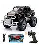 Off Roader Rechargeable Remote Control Car | RC Monster Truck with LED Headlights, Type-C Charging, Anti-Skid Tyres, 120 Ft Range | 2.4GHz Remote Controller - Black (MT507)
