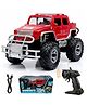 FunBun Off Roader Rechargeable Remote Control Car | RC Monster Truck with LED Headlights, Type-C Charging, Anti-Skid Tyres, 120 Ft Range | 2.4GHz Remote Controller - Red (MT507)