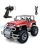 FunBun Off Roader Rechargeable Remote Control Car | RC Monster Truck with LED Headlights, Type-C Charging, Anti-Skid Tyres, 120 Ft Range | 2.4GHz Remote Controller - Red (MT607)