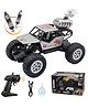 FunBun Off Roader Rechargeable Remote Control Car | RC Monster Truck with LED Headlights, Type-C Charging, Anti-Skid Tyres, 120 Ft Range | 2.4GHz Remote Controller - Silver (MT8311)
