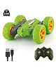 FunBun Off Roader Rechargeable Remote Control Car | RC Monster Truck with LED Headlights, Type-C Charging, Anti-Skid Tyres, 120 Ft Range | 2.4GHz Remote Controller - Green (MT0624)