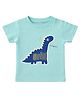 nuberry Cotton Woven Half Sleeves Dinosaur Printed Tee - Aqua Blue
