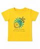 nuberry Cotton Woven Half Sleeves Tree & Typography Printed Tee - Yellow