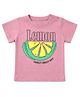 nuberry Cotton Woven Half Sleeves Lemon Text Printed Tee - Purple