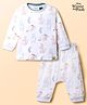 Ollypop Disney Sinker Knit Full Sleeves Co-Ords T-Shirt & Pant Set With Winnie The Pooh Print - White