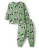 Ollypop Sinker Knit Full Sleeves T-Shirt & Pyjama Co-ords Night Suit With Mickey Mouse Graphic - Light Green