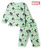 Ollypop Sinker Knit Full Sleeves T-Shirt & Pyjama Co-ords Night Suit With Spider-Man Graphic - Light Green