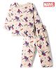 Ollypop Sinker Knit Full Sleeves T-Shirt & Pyjama Co-ords Night Suit With Spider-Man Graphic - Light Pink