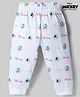 Ollypop Disney Single Jersey Knit Full Length Diaper Leggings With Mickey Mouse & Friends Graphic - White
