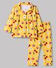 Babyhug Cotton Knit Full Sleeves Co-Ords Shirt & Pyjama Night Suit with Floral & Tropical Print - Yellow