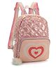 Happy Hues 11 inch Quilted Heart 6.5L Mini Backpack for Girls Ages 4-12, Waterproof Iridescent School Bag with Rainbow Straps & Pom-Pom Pink
