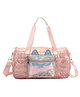HAPPY HUES Quilted Duffel Bag for Girls - Sparkling Glitter Cat Ears Travel Bag with Shakeable Star Confetti Pocket - Stylish Overnighter & Weekend Bag for Dance, Gym