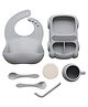 Happy Hues Car-Themed Silicone Feeding Set for Toddlers - Grey