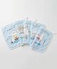 Baby Tales 6 Layer Organic Cotton Muslin Animal Printed Baby Handkerchiefs Ultra Gentle & Highly Absorbent Pack Of 5 - Multicolor