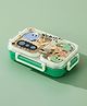 Purple Tots SUS 304 Stainless Steel 600 ml BPA Fre Lunchbox with Insulated Compartment Dino  Print - Light Green
