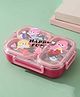 Purple Tots SUS 304 Stainless Steel 600 ml BPA Fre Lunch Box with Insulated 3 Compartment Mermaid  Print - Pink