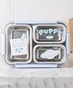 Purple Tots 3 Compartment SUS 304 Stainless Steel Lunch Box for Kids  Puppy Print Tiffin Box with Spoon & Fork With Puppy Print - Light Blue