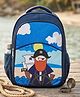 Purple Tots 15 Inches Kids School Backpack Water Resistant School Bag with Bottle Pocket & Front Organizer With Pirate Print - Navy Blue