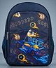 Purple Tots 15 Inches Durable Water Resistant Speed Drift Print Backpack With Bottle Pocket And Front Organizer - Navy Blue