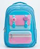 Purple Tots 16 Inches School Backpack with Bottle Pocket & Front Organizer- Light Blue