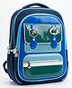 Purple Tots 16 Inches School Backpack with Bottle Pocket & Front Organizer- Blue
