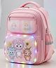 Purple Tots Labubu Themed 16.25 Inches Backpack designed for school with Built-in LED lights around the front compartment | Stylish Backpack For Kids Exceptional-Quality - Baby Pink