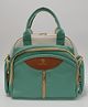 Purple Tots Large Capacity Out Travel Multifunctional Women  Maternity Diaper Organizer Handbag- Green & White