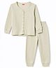 Babyhug Cotton Knit Full Sleeves Thermal Inner Wear Set - Light Grey
