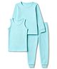 Babyhug  Unisex 3 pcs Pullover , vest & legging  Thermal Inner Wear sky NB