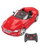 MIRANA TOYS 1:12 Scale RC Sports Car -Turbo Racer Model A | App & Steering Wheel Remote Control | Inbuild Bluetooth Speaker, LED Lights, Engine Sounds | Toys for Kids | Made in India- Red