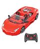 Mirana Toys 1:12 Scale RC Sports Car -Turbo Racer Model C | App & Steering Wheel Remote Control | Inbuild Bluetooth Speaker, LED Lights, Engine Sounds | Toys for Kids | Made in India- Red