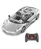 Mirana Toys 1:12 Scale RC Sports Car -Turbo Racer Model C | App & Steering Wheel Remote Control | Inbuild Bluetooth Speaker, LED Lights, Engine Sounds | Toys for Kids | Made in India- Silver