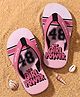 Pine Kids Slip On Flip Flops With Text Print - Pink