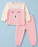 ToffyHouse Knitted Full Sleeves Bear Designed Sweater Set - Pink