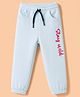 Olio Kids Fleece Knit Full Length Lounge Pant with Text Print - Light Blue