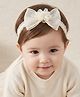 Ziory Pearl Embellished Bow Applique Detailed Headband - Beige