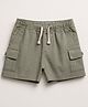 pattuti Cotton Linen Woven Solid Shorts - Green