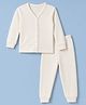 Babyhug Knit Full Sleeves Solid Vest & Pant Thermal Inner Wear Set - Off White